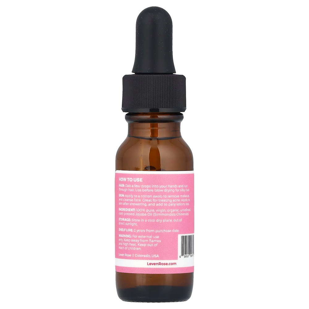 Leven Rose, 100% чистое и органическое масло жожоба, 15 мл (0,5 жидк. Унции)