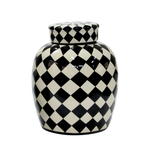 Ваза с крышкой чёрно-белая 32 см [Арт. 155-141]