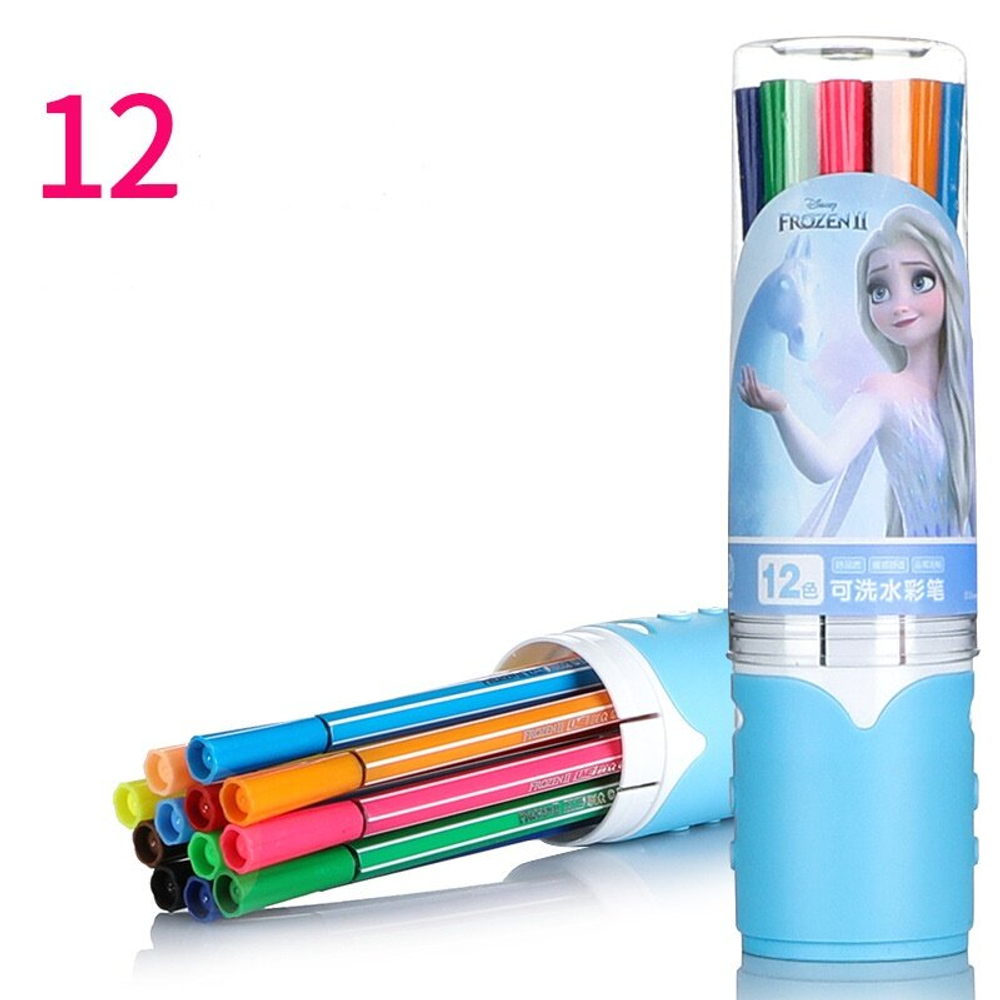 Фломастеры для рисования набор 12 цветов, Холодное сердце