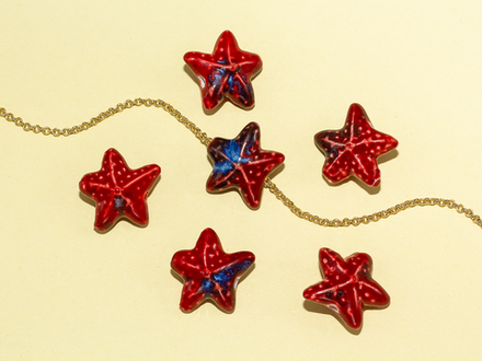 Бусина "Морская звезда" 19х21,5мм, керамика