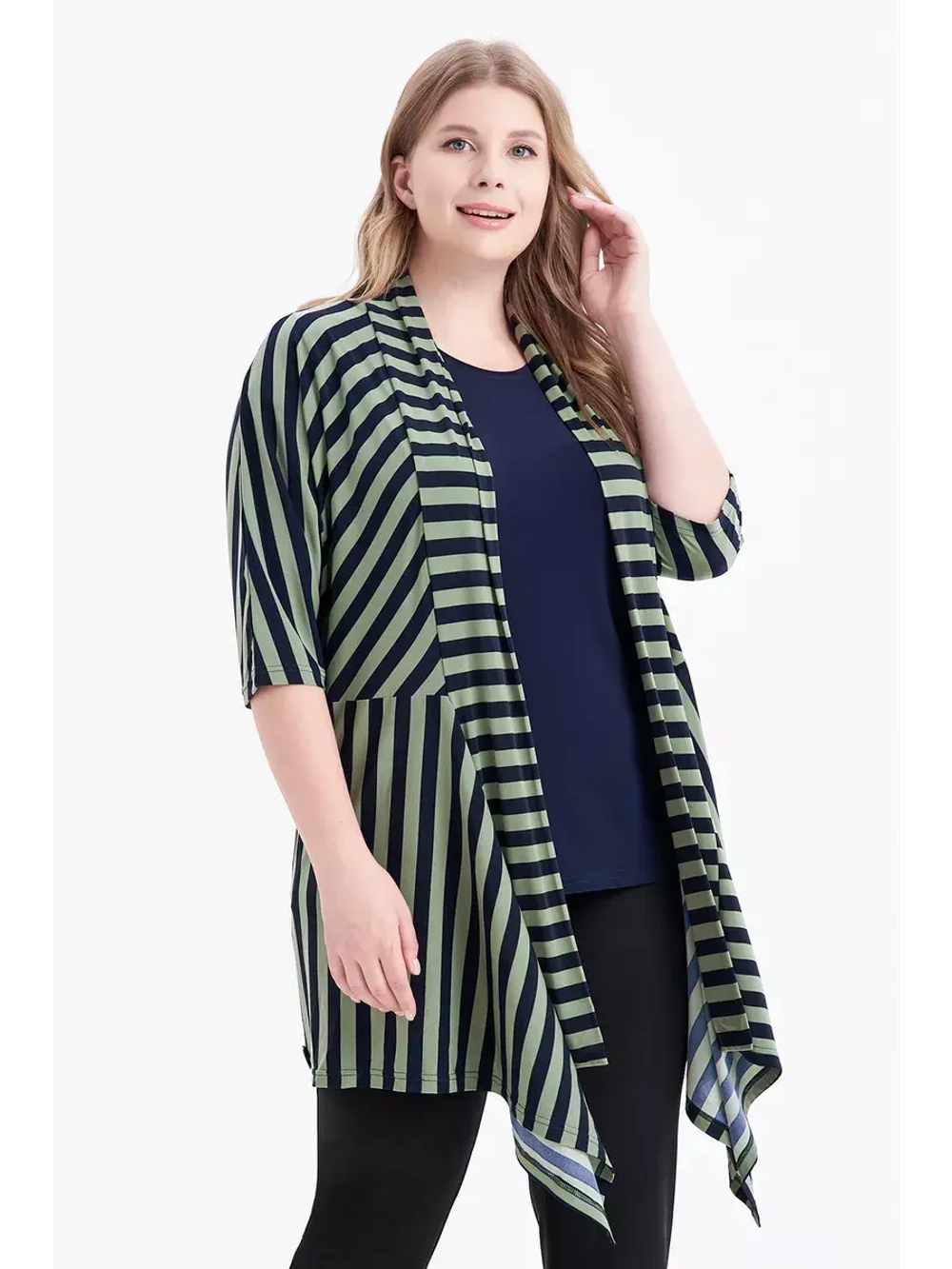 Кардиган полоска трикотаж масло летний