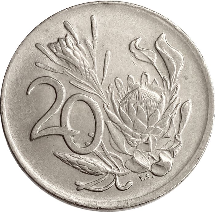 20 центов 1976 ЮАР «Окончание президентства Якобуса Йоханнеса Фуше»