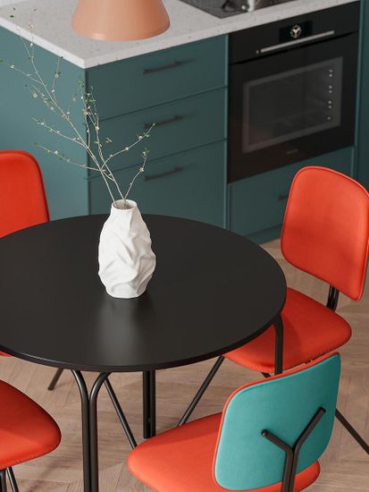 Стул ror, y, велюр, черный/темно-красный/зелено-синий