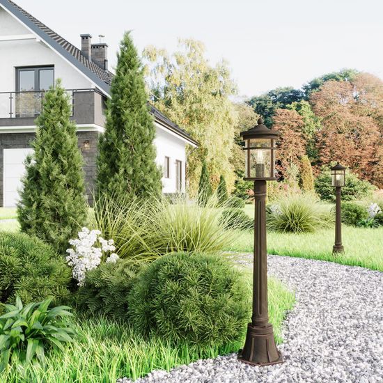 4044/1F NATURE ODL18 753 коричневый/патина Уличный светильник, 103см IP44 E27 60W 220V VIRTA