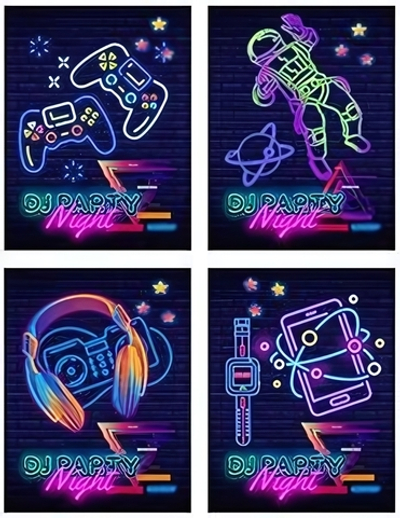 Блокнот А6 40л. на гребне Неоновый дизайн, ассорти (Проф-Пресс)