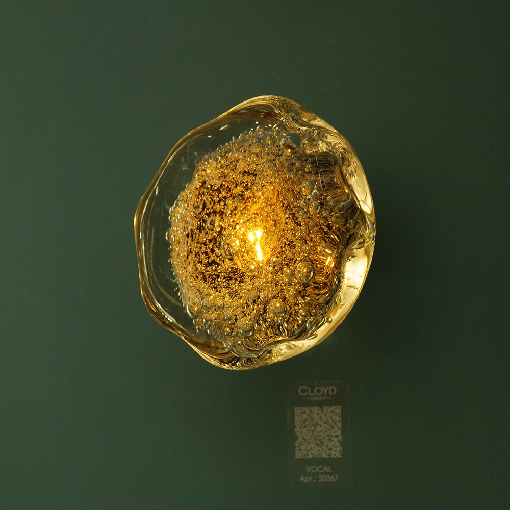 Бра Cloyd VOCAL W1 / латунь - янтарное стекло (арт.20368)