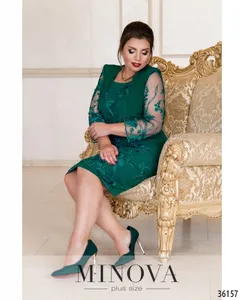 Платье 385А-зеленый Minova