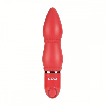 Красный анальный вибратор COLT Rider - 14 см.