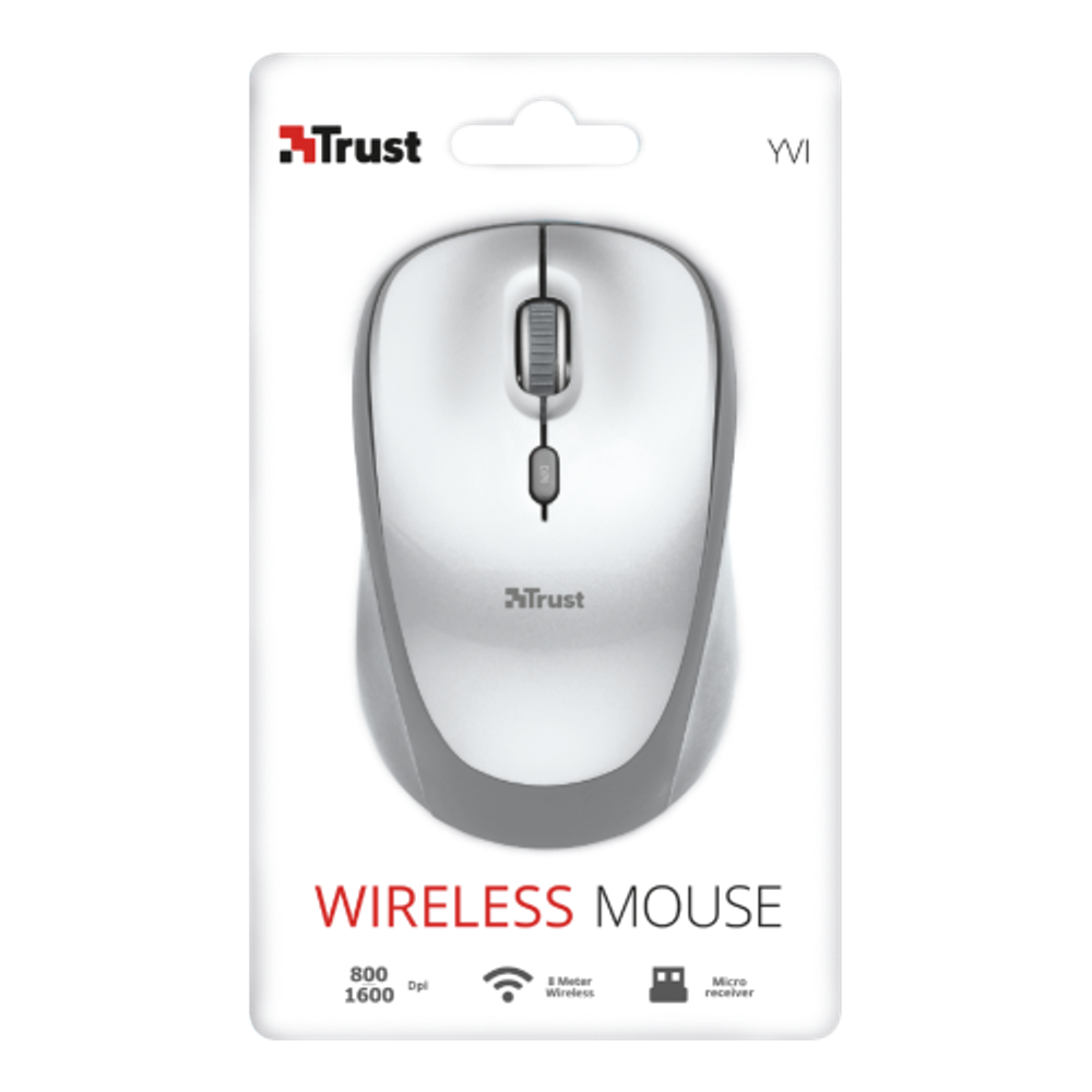 Мышь Trust 23386 беспроводная компактная белая Yvi | Мыши