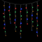 Светодиодная бахрома с колпачком 3,2*0,9 м., 168 разноцветных LED ламп, каучуковый черный провод, LTC (LL168-1-2M)