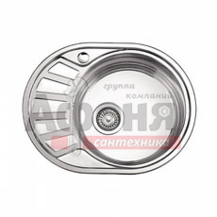 Мойка  LEDEME врезная  57*45 т.0,6 овал правая МАТОВАЯ бол.сиф. (L75745-6R) (+ сифон)