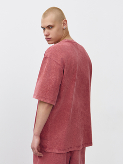 Футболка garment dyed (бордовый)