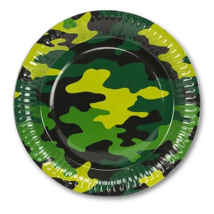 Тарелки бумажные «Камуфляж», 6 шт, 17 см / 23 см