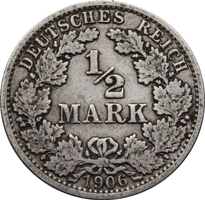 1/2 марки 1906 Германская империя "A"