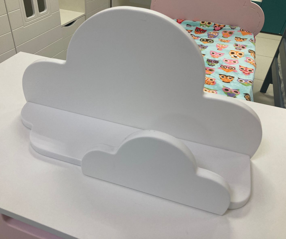 Полка Облако МДФ белый/белый