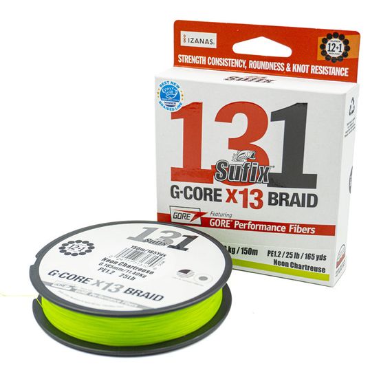 Леска плетеная SUFIX 131 ярко-зеленый 150 м 0.185 мм 11,4 кг