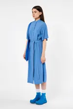 Платье Рубашка FOS Вискоза Синее