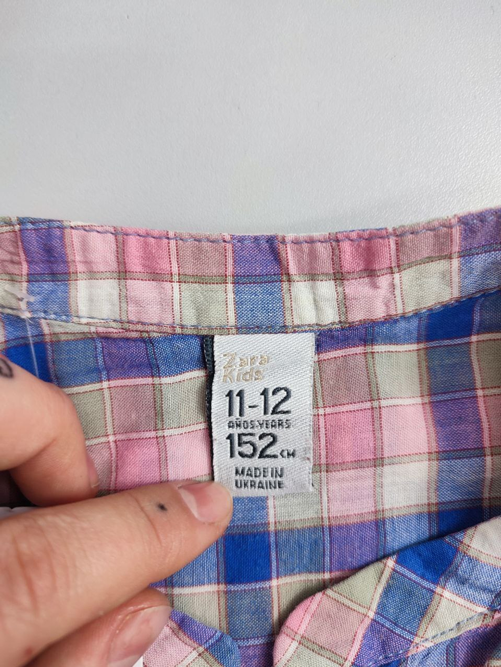 Рубашка Zara в клетку на 11-12 лет