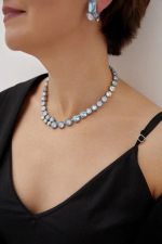 Колье Crezus, с кристаллами, CZ24-24E42 (голубой)