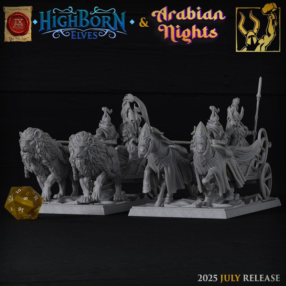 Миниатюра Warhammer Elves Highborne Chariot Lion
