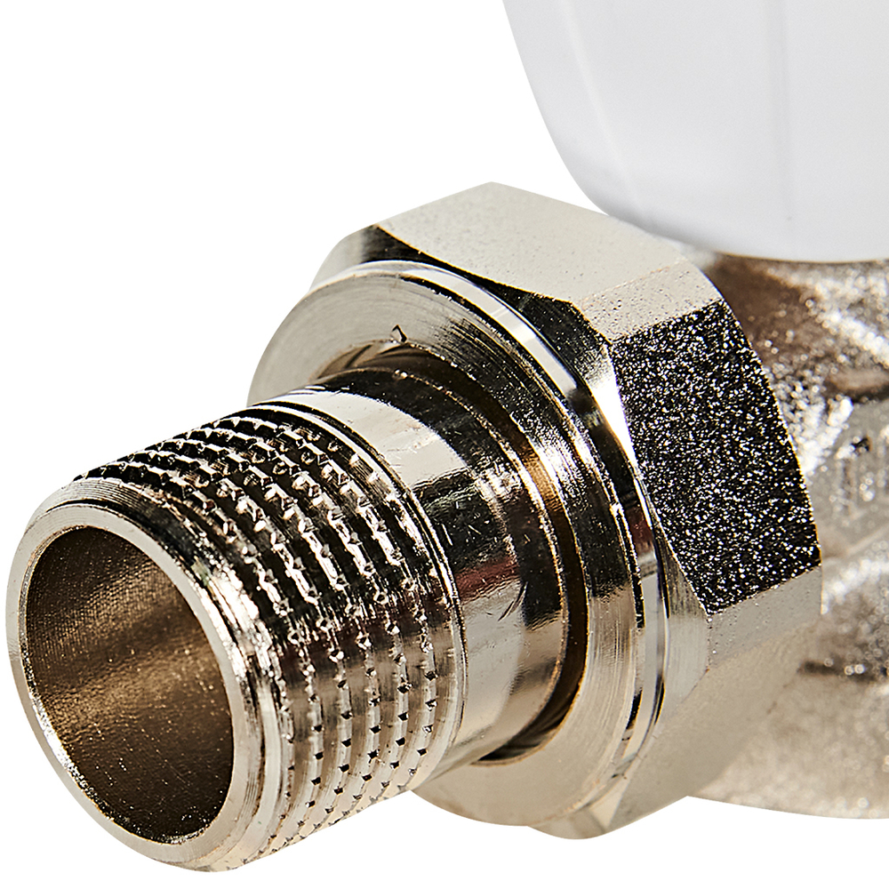 Клапан ручной регулирующий угловой ROMMER - 1/2" (ВР/НР-американка, PN10, Tmax 110°C)