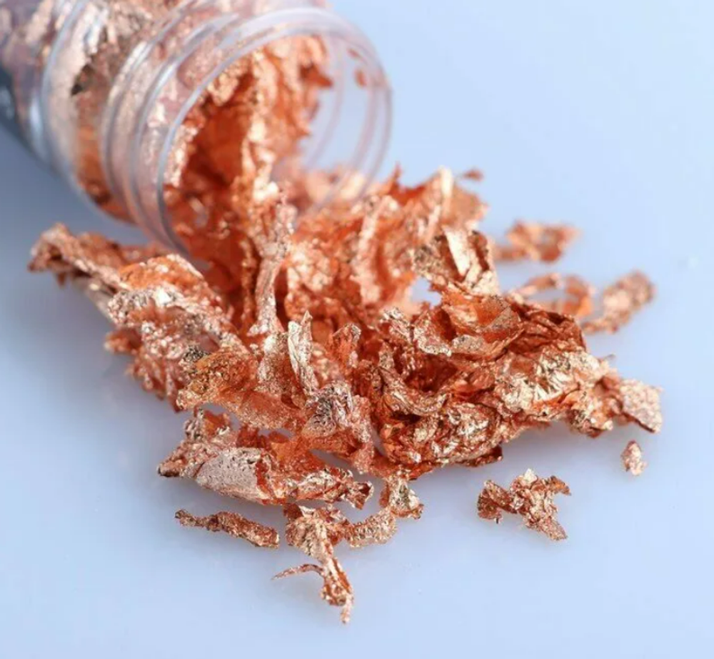 Кондитерское розовое золото, хлопья