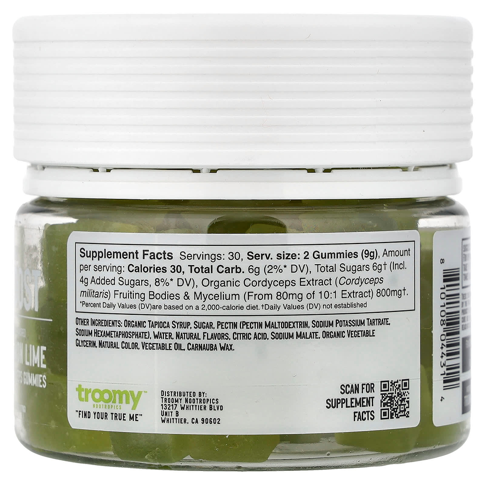 Troomy Nootropics, Boost, Functional Mushrooms Gummies, Lemon Lime, 60 Gummies, 9.52 oz (270 g)