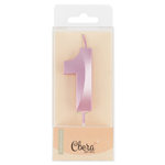 Свеча Цифра,Грани, Розовый, Перламутр