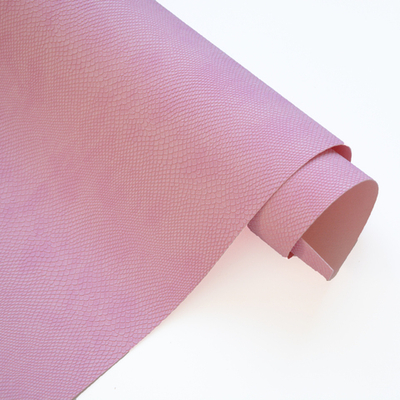 Кожзам переплетный с тиснением "Питон", сиренево-розовый