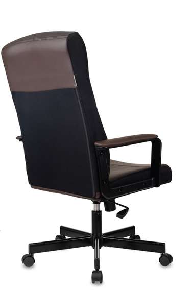 Кресло руководителя Бюрократ DOMINUS коричневый/черный эко.кожа крестов. металл