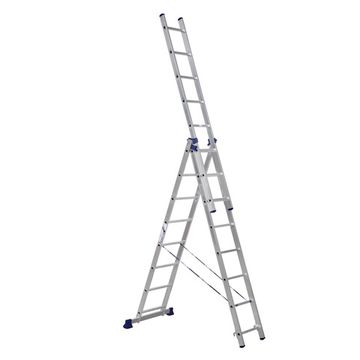 Лестница трехсекционная "АЛЮМЕТ" 8-и ступенчатая алюминиевая (5308)