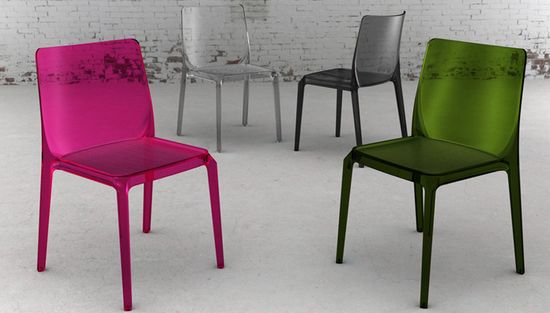 Стул Blitz прозрачный серый Италия PEDRALI