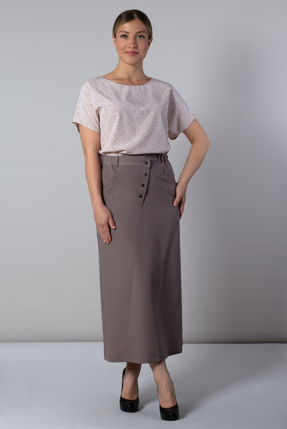 Юбка женская 4400ВП, какао #481Как014400ВП