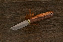 Разделочный нож Игоря Пампуха Модель 073, клинок 100мм, булат легированный, рукоять стаб. к. береза