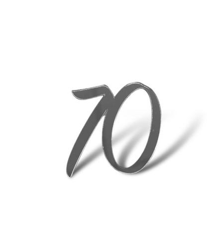 Топпер на торец "70"5 см, акрил серебро 2мм