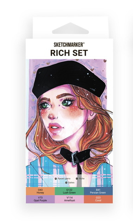 Набор маркеров SKETCHMARKER 'Rich' 6 штук в картонной упаковке
