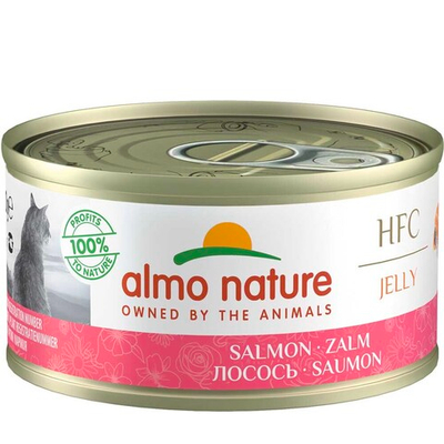 Almo Nature консервы для кошек "HFC Jelly" с лососем (55% рыбы) (желе) 70 г банка