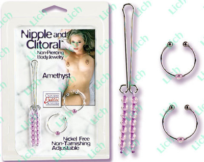 Зажим на половые губы с розовыми шариками