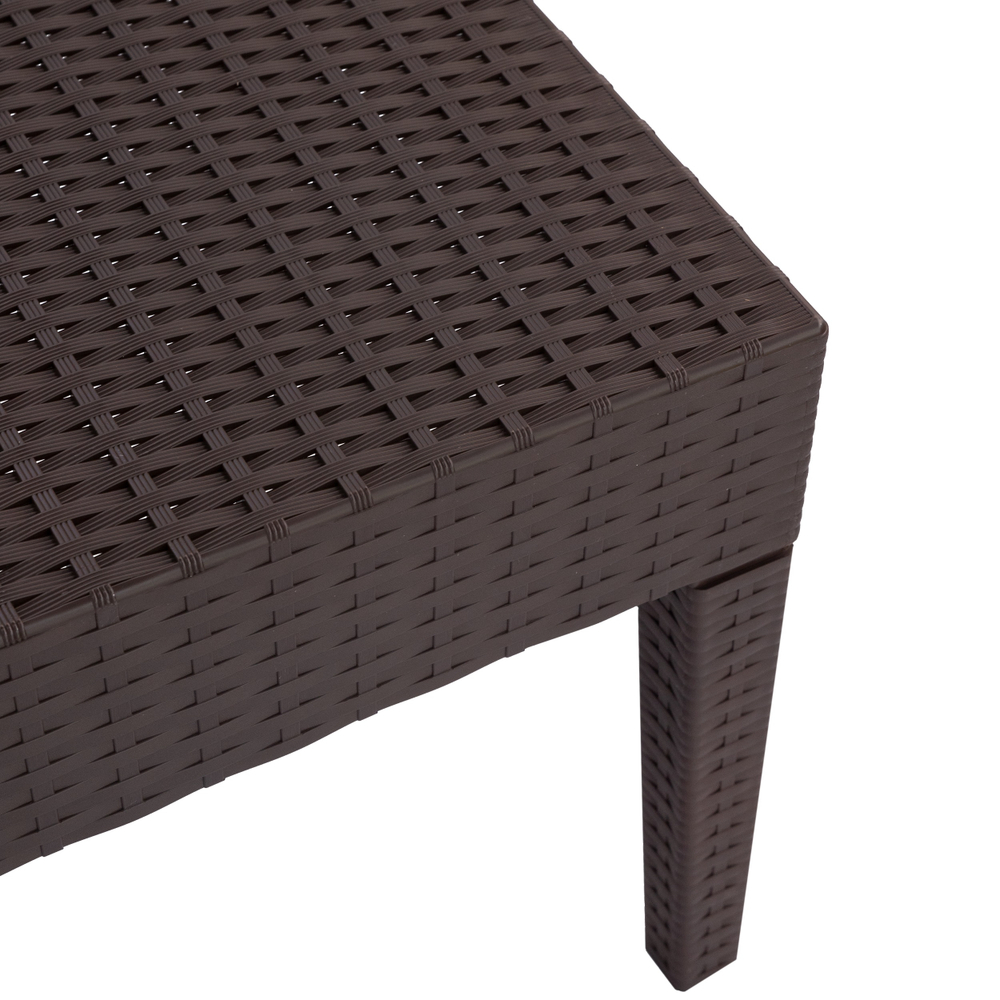 Стол пластиковый журнальный прямоугольный Ola Dom арт.ЭП 401455 (коричневый)