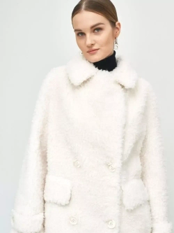 Шуба из шерсти мериноса чебурашка, белая, SilverFox