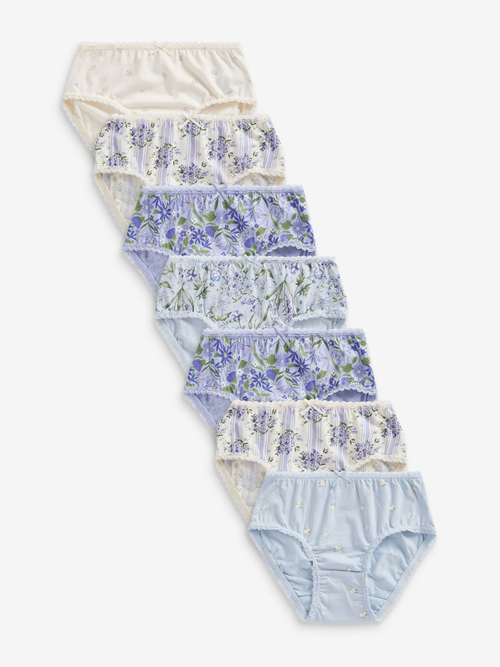 Трусы для девочки Next 894-611, 7 шт., Голубой, Кремовый