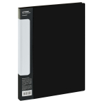 Папка на 2 кольцах А4 пластик, черная "Стандарт" (Стамм)
