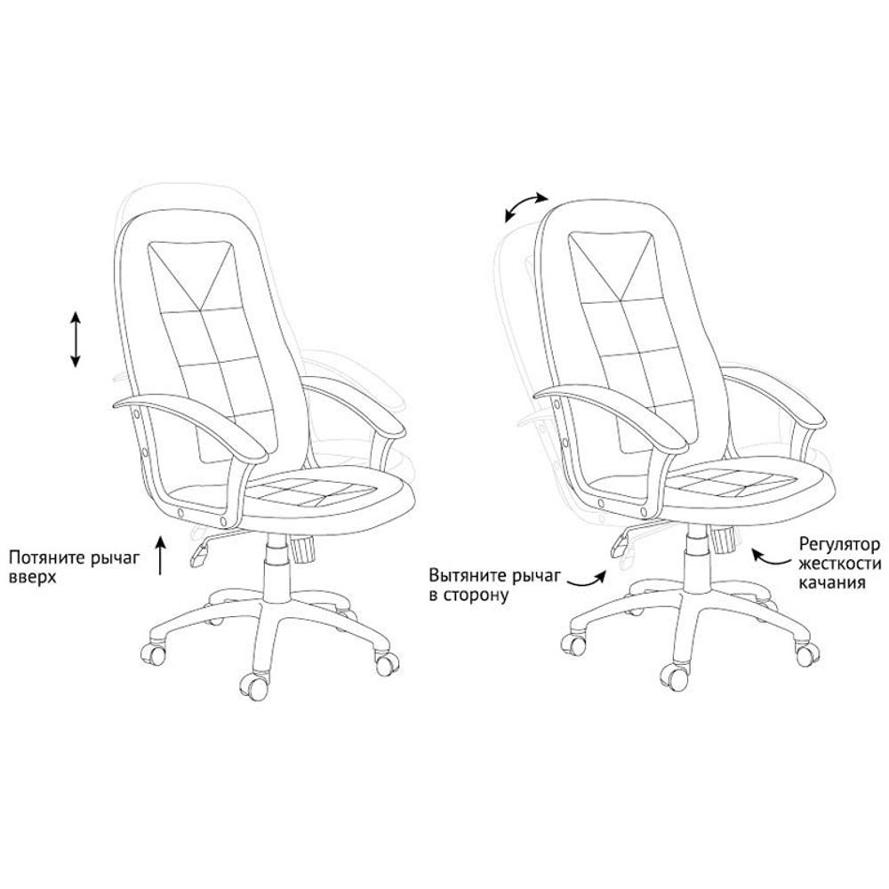 Кресло руководителя Helmi HL-E89 "Blocks" LUX, ткань SY черно-cерая, мягкий подлокотник, хром