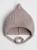 Чепчик для мальчика вязаный на завязках на осень