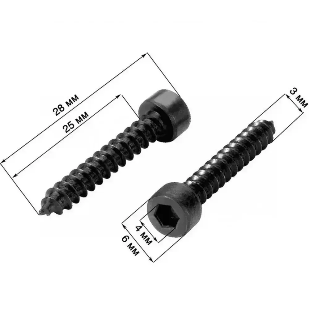 Саморез для динамиков, Саморез под шестигранник 4 x 25 мм 8 шт.