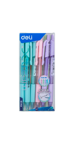 Ручка Deli X-tream авт. 0.7 резин. манжета, корпус ассорти, масл. осн. синий EQ199