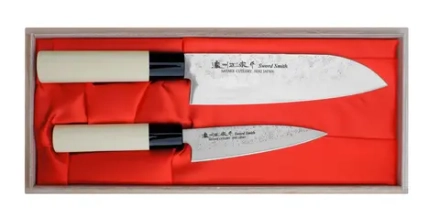 Satake Набор из 2 ножей Nashiji Natural Santoku + многоцелевые ножи