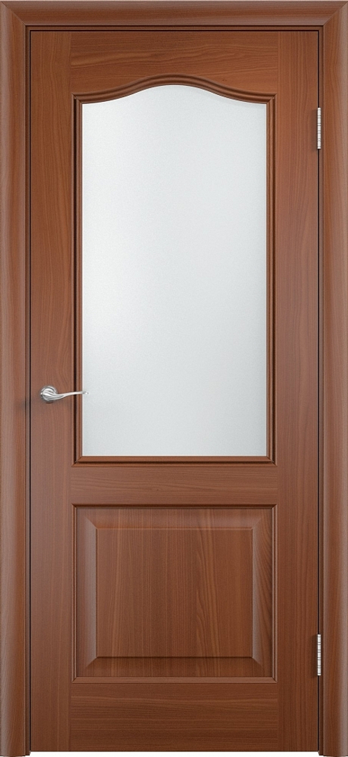 Межкомнатная дверь Классика / Цвет Итальянский орех / Остекление "Сатинато" / Двери Верда