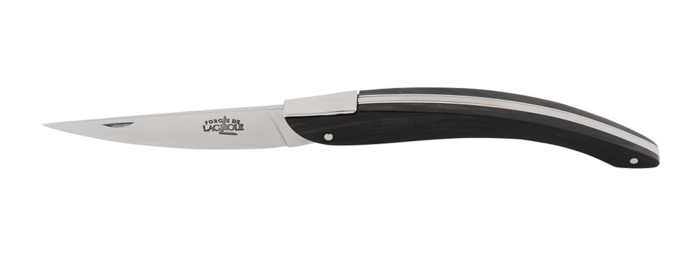 Folding knife designed by Eric Raffy, full horn tip handle