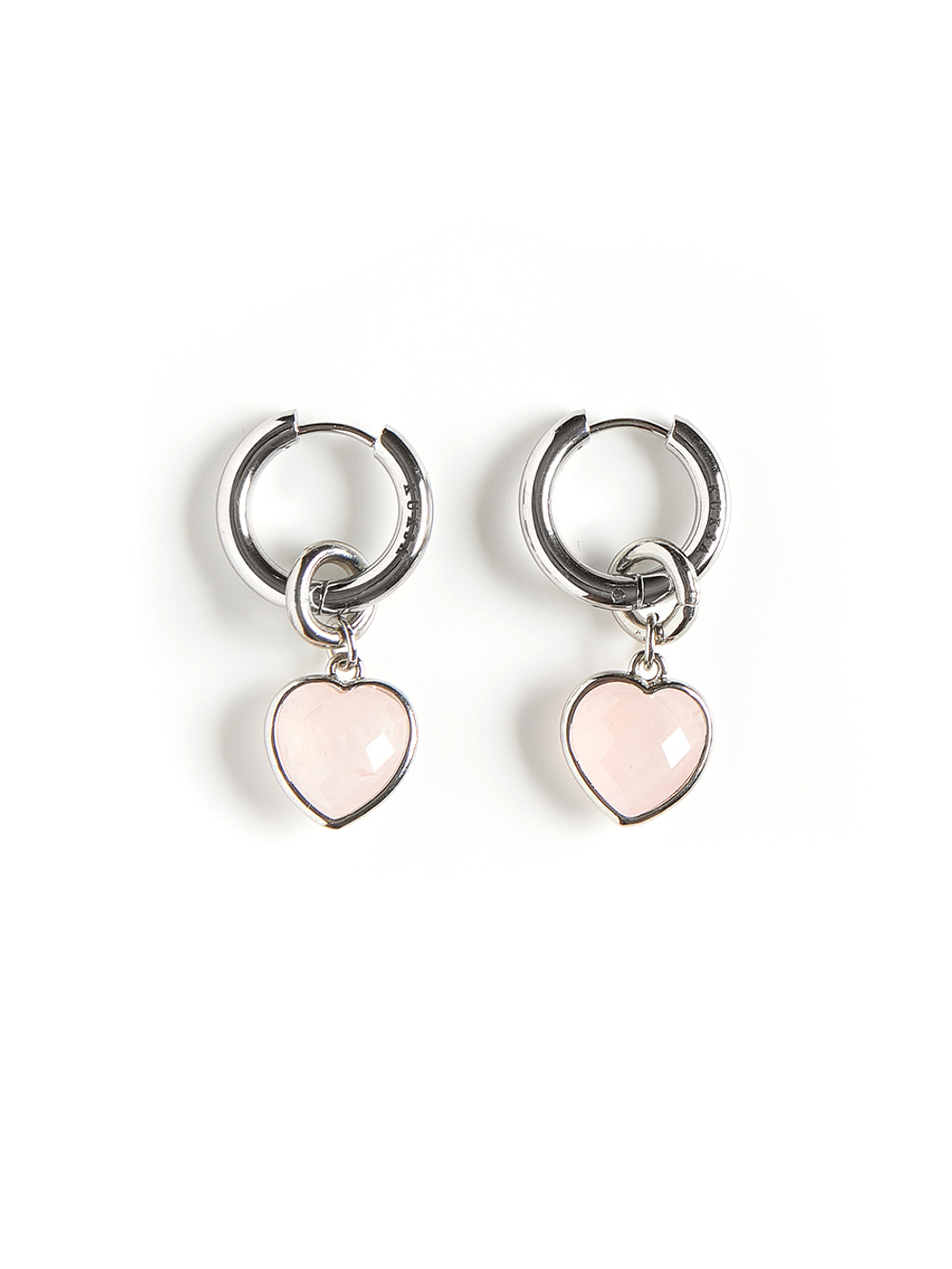 Серьги "Whale Amour" silver розовый кварц